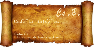 Csóti Balázs névjegykártya